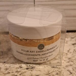 American Crafts Color Pour Embellishments Gold Flakes- New/Unopened